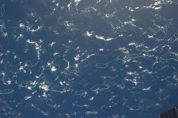 Rick Mastracchio: String of Atolls in Pacific Ocean