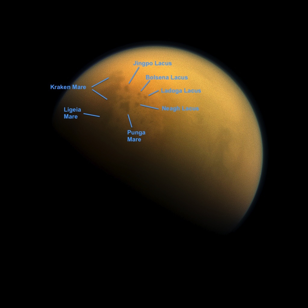 Titan's Land of Lakes (Annotated)