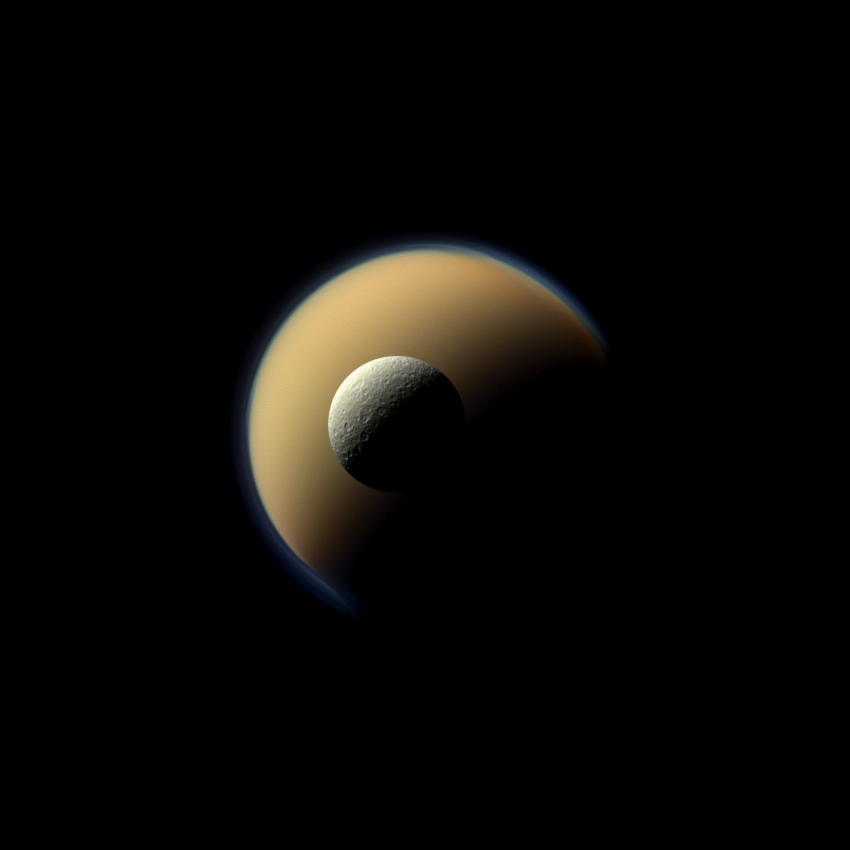 Titan and Rhea Together