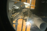 A high-resolution Urthecast Earth observation camera is seen on the exterior of the International Space Station after being installed by Russian spacewalkers Oleg Kotov and Sergey Ryazanskiy on Dec. 27, 2013. The commercial camera will be used by Urthecast stream live views of Earth on the Internet.