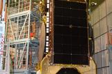 The Express AM5 communications satellite is seen here before its launch atop a Russian Proton rocket from Baikonur Cosmodrome, Kazakhstan, on Dec. 27, 2013.