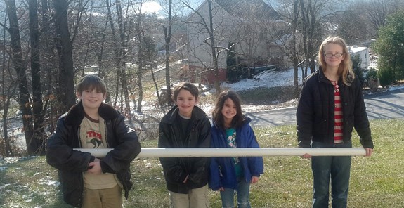 Our telescope builders and their completed project.