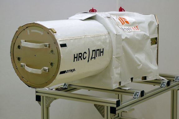 A view of UrtheCast's high-resolution Earth imagery camera before its launch to the International Space Station in 2013. The camera is one of two UrtheCast instruments delivered to the space station to capture high-resolution views of Earth from space.