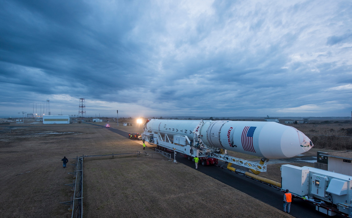 Antares Rocket Rollout Jan. 5, 2014