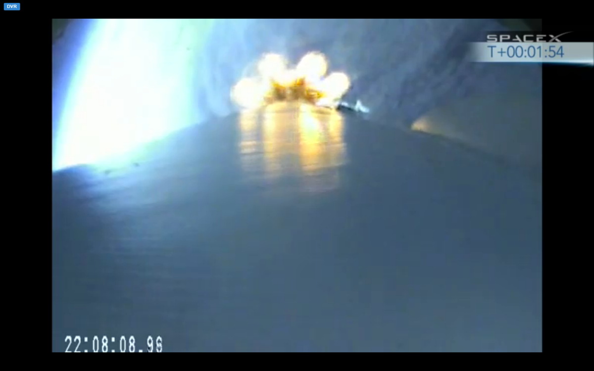 Falcon 9 Rocket 1:54 Into Launch of THAICOM 6 Satellite