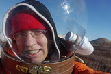 Journalist Elizabeth Howell during a simulated "Marswalk" on Jan. 6, 2014.