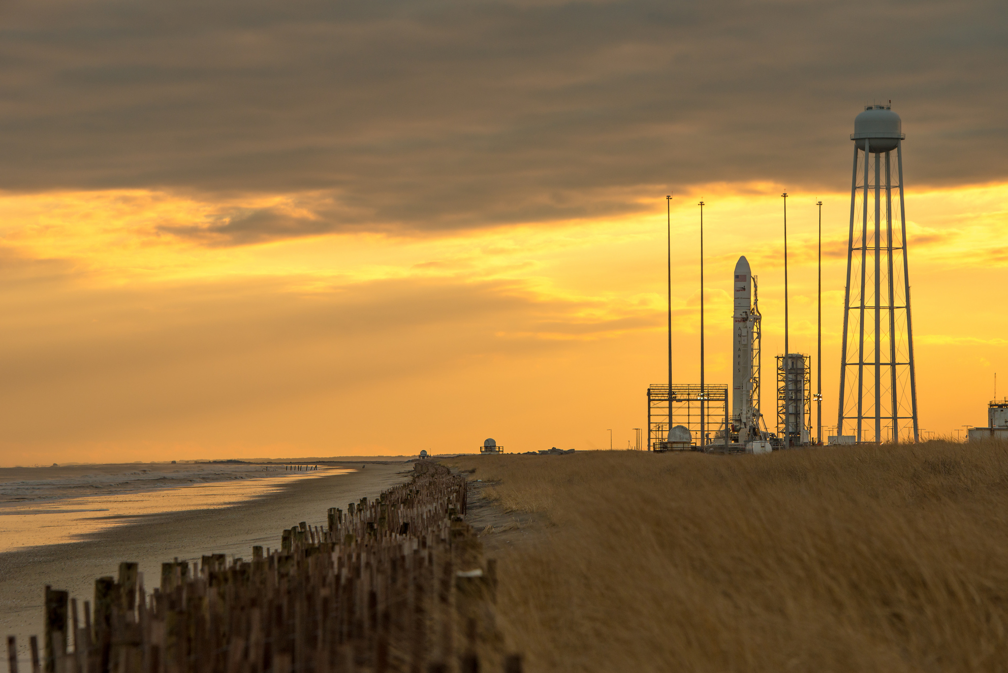 Antares Rocket On Ocean Launch Pad: Orb-1