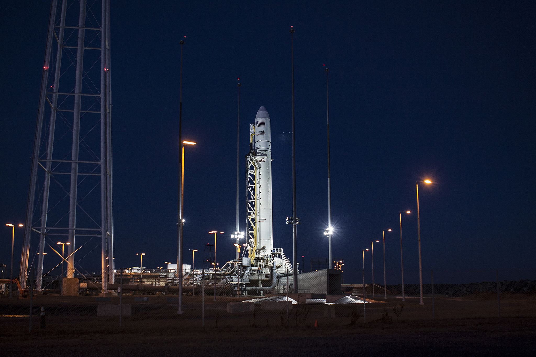 Antares Rocket On Ocean Launch Pad: Orb-1
