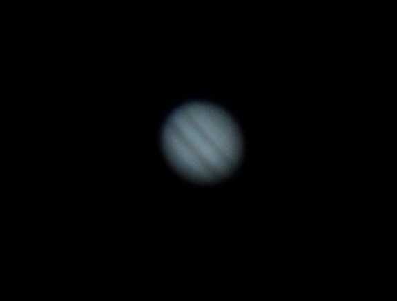 The bands of Jupiter are easily visible through the 14-inch telescope at the Mars Desert Research Station.