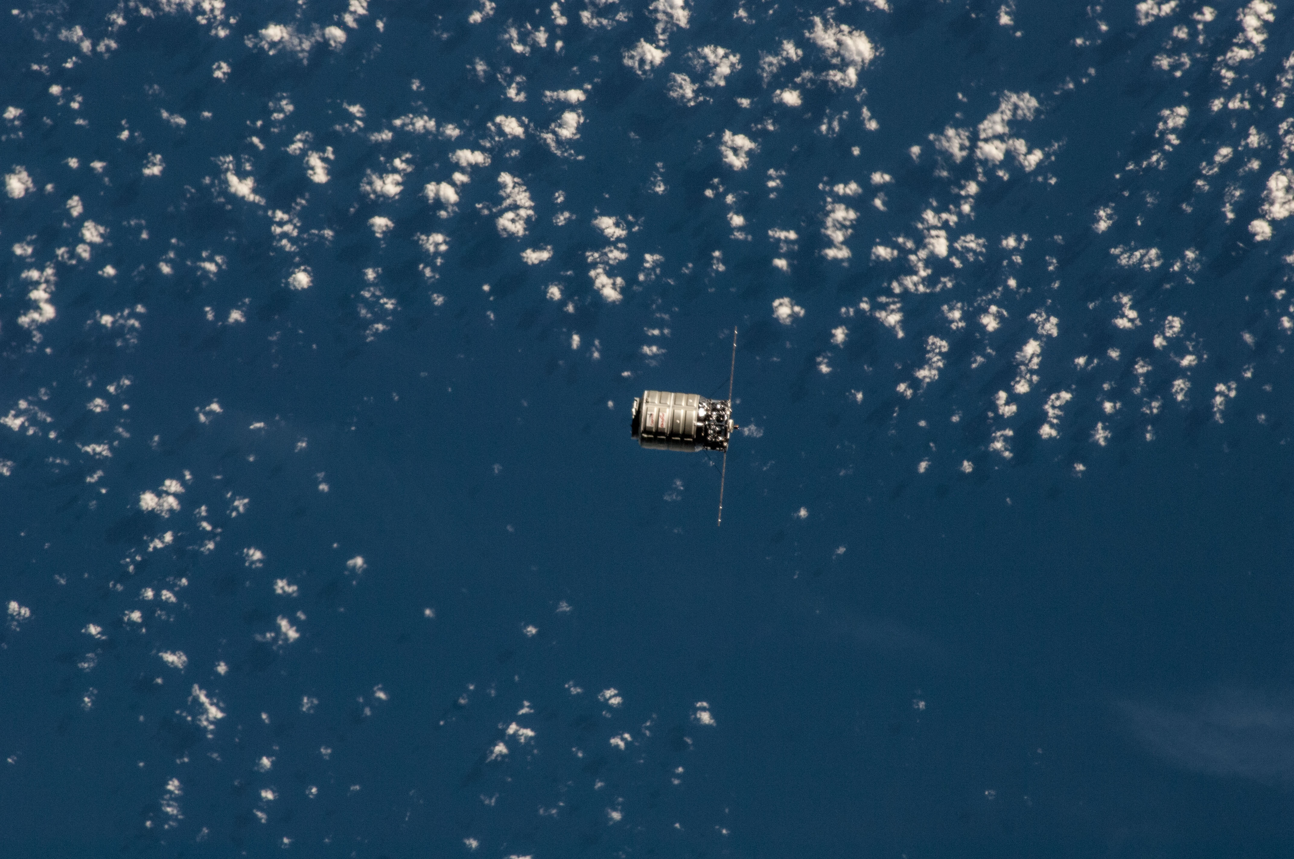 Cygnus Cargo Craft Seen from ISS
