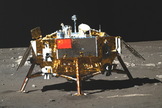 Chang'e 3 Moon Lander is seen on Dec. 22, 2013. On January 10, 2014, the Chinese Academy of Sciences published photographs of the moon and Earth taken by the Chang'e 3 lander and Yutu rover during the period of Dec. 14-26, 2013. The Chinese spacecraft landed on the moon on Dec. 14, 2013.