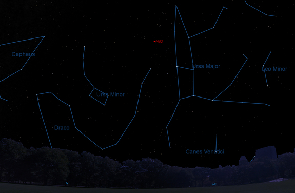 This sky map shows the location of galaxy M82, the Cigar Galaxy, in relation to constellations in the January night sky as seen at 9 p.m. local time from mid-northern latitudes. The galaxy is home to a new supernova that was discovered on Jan. 21, 2014.