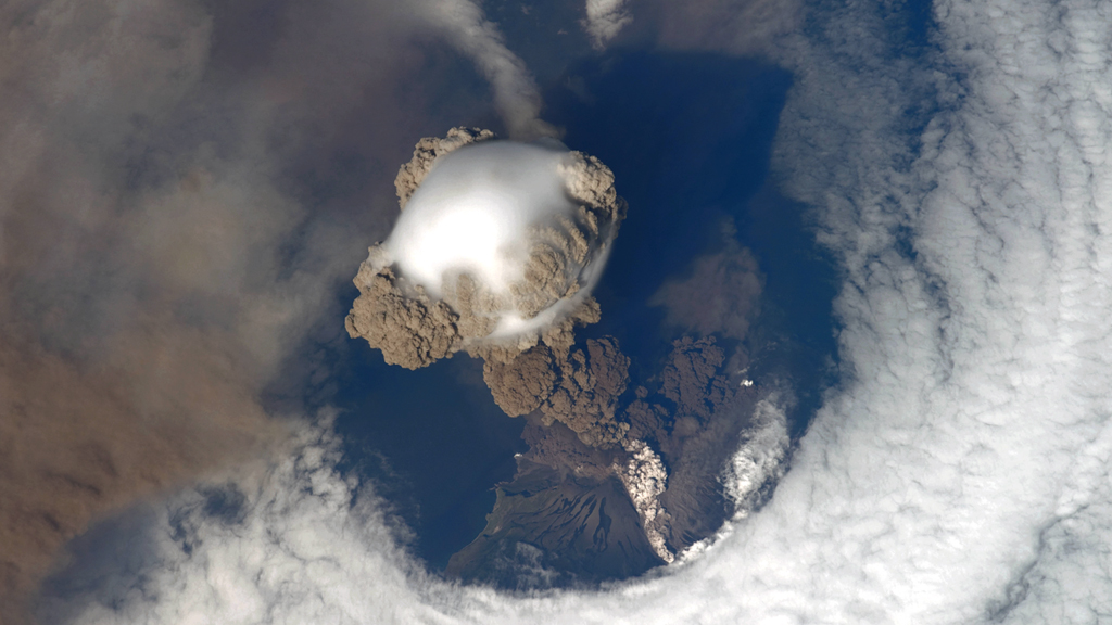 NASA Video Captures Stunning Volcano Eruption View from Space