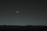 This annotated view points out Earth in the Mars night sky as seen by NASA's Curiosity rover on Jan. 31, 2014 about 80 minutes after local sunset.