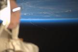NASA astronaut Rick Mastraccio captured this photo of a European Ariane 5 rocket launch as seen from the International Space Station on Feb. 6, 2014 as the rocket launched two satellites into orbit from Guiana Space Center in Kourou, French Guiana.
