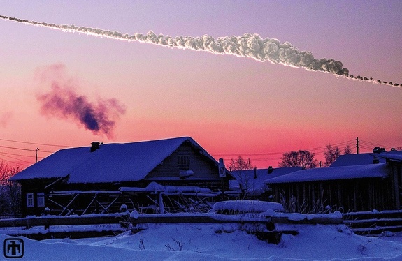 The asteroid that exploded near Chelyabinsk, Russia on Feb. 15, 2013 has provided scientists new insights into the risks of smaller asteroid impacts. This 3D simulation of the Chelyabinsk meteor explosion by Mark Boslough was rendered by Brad Carvey using the CTH code on Sandia National Laboratories' Red Sky supercomputer. Andrea Carvey composited the wireframe tail. Photo by Olga Kruglova.