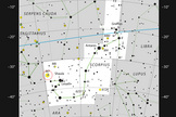 The bright star cluster Messier 7 in the constellation of Scorpius The bright star cluster Messier 7 in the constellation of Scorpius Click to Enlarge This chart shows the bright constellation of Scorpius (The Scorpion).