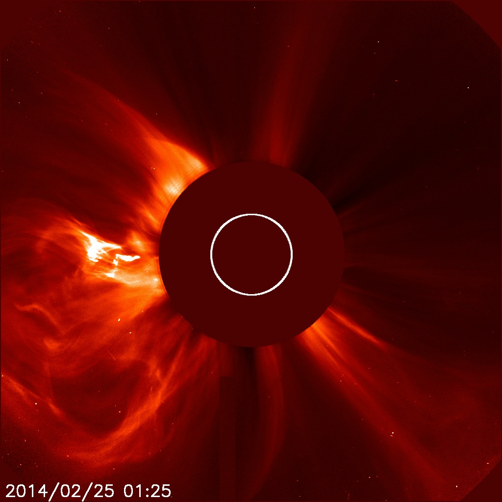 SOHO Coronagraph View of O-Type CME, Feb. 25, 2014