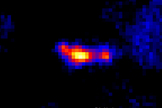 This view of the microquasar MQ1, a black hole in the galaxy M83, shows the strange object as it appeared to the Hubble Space Telescope's Wide Field Camera 3. Two lobes of hot gas, created by the pair of jets, are clearly visible on either side of the central source. Image released Feb. 27, 2014.