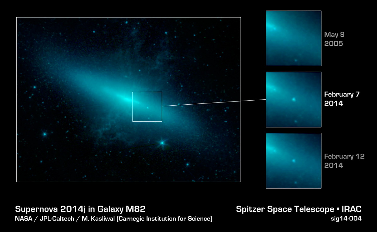 Spitzer Sees Supernova Through 'Cigar Smoke' (Photo)