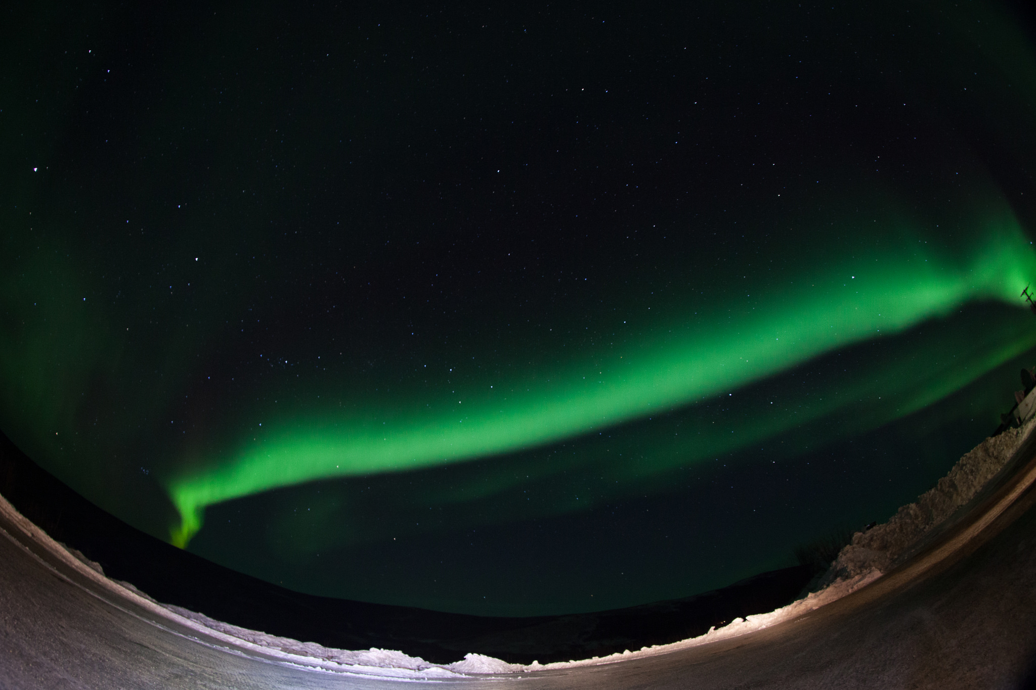 GREECE Rocket Launches into Green Aurora