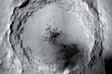 Mojave Crater's interior in a picture taken by NASA's Mars Reconnaissance Orbiter.