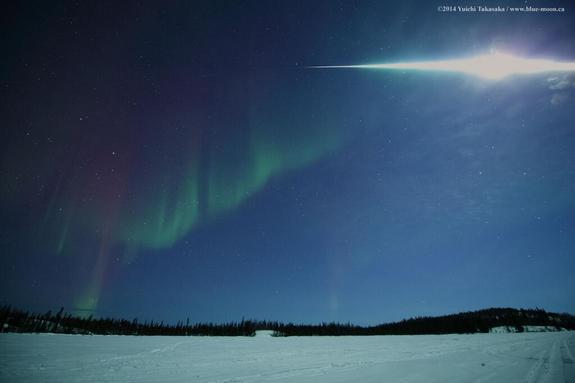 Astrophotographer Yuichi Takasaka tweeted this photo of a fireball over Vee Lake, Yellowknife, NWT, Canada, on March 5, 2014.