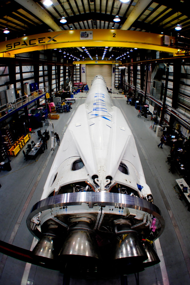 Falcon 9 in SpaceX’s Hangar at Cape Canaveral
