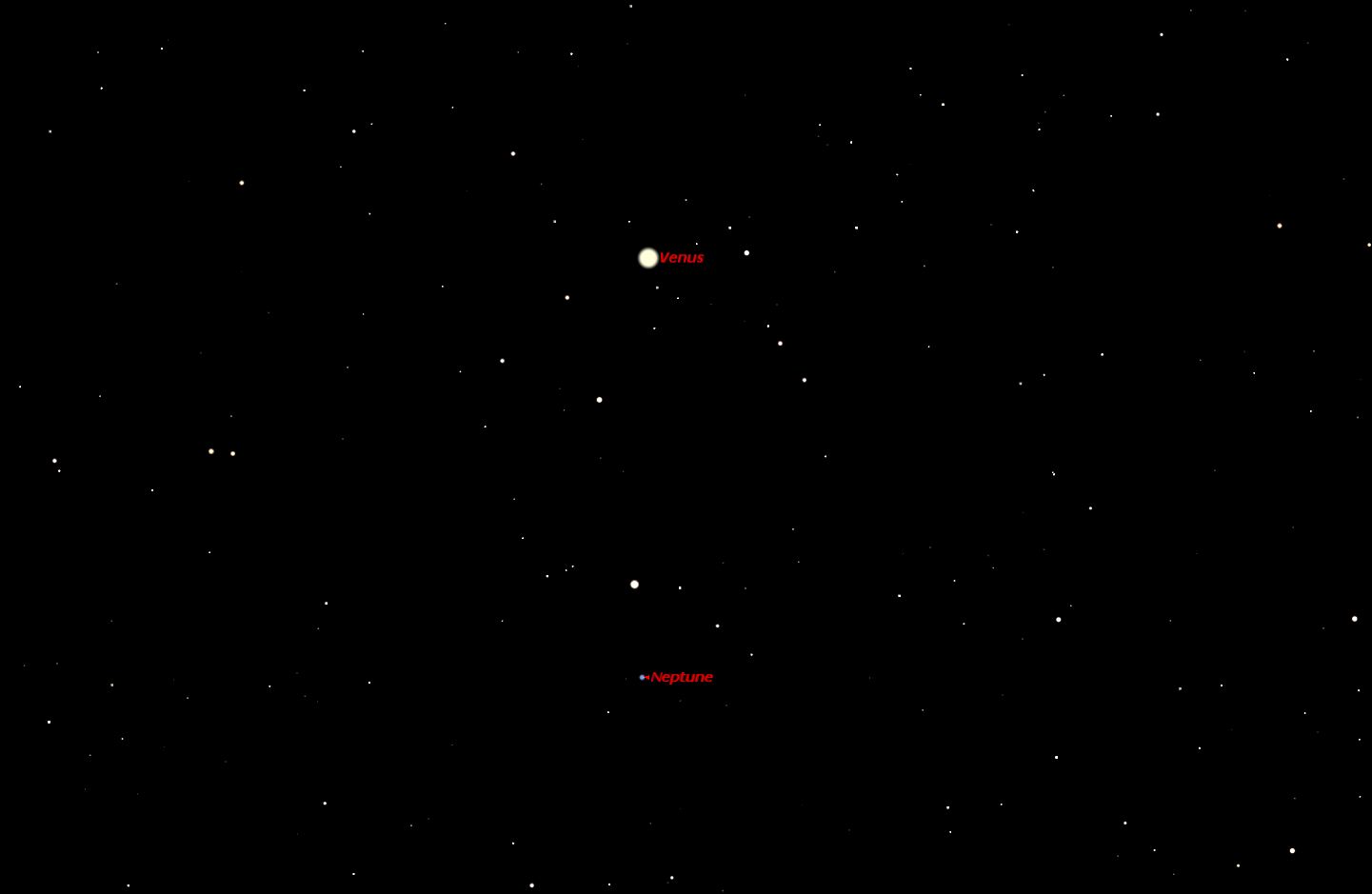 Venus and Neptune, April 2014