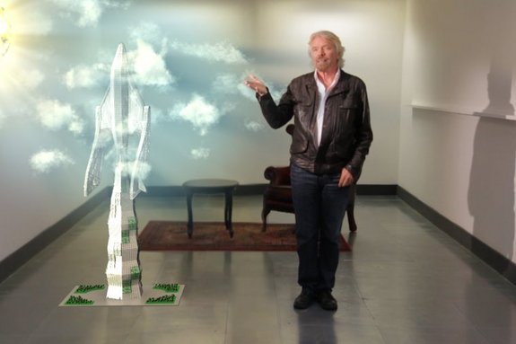 Virgin's April Fools' Day joke for 2014 involves a building in the shape of SpaceShipTwo. Image uploaded April 1, 2014.
