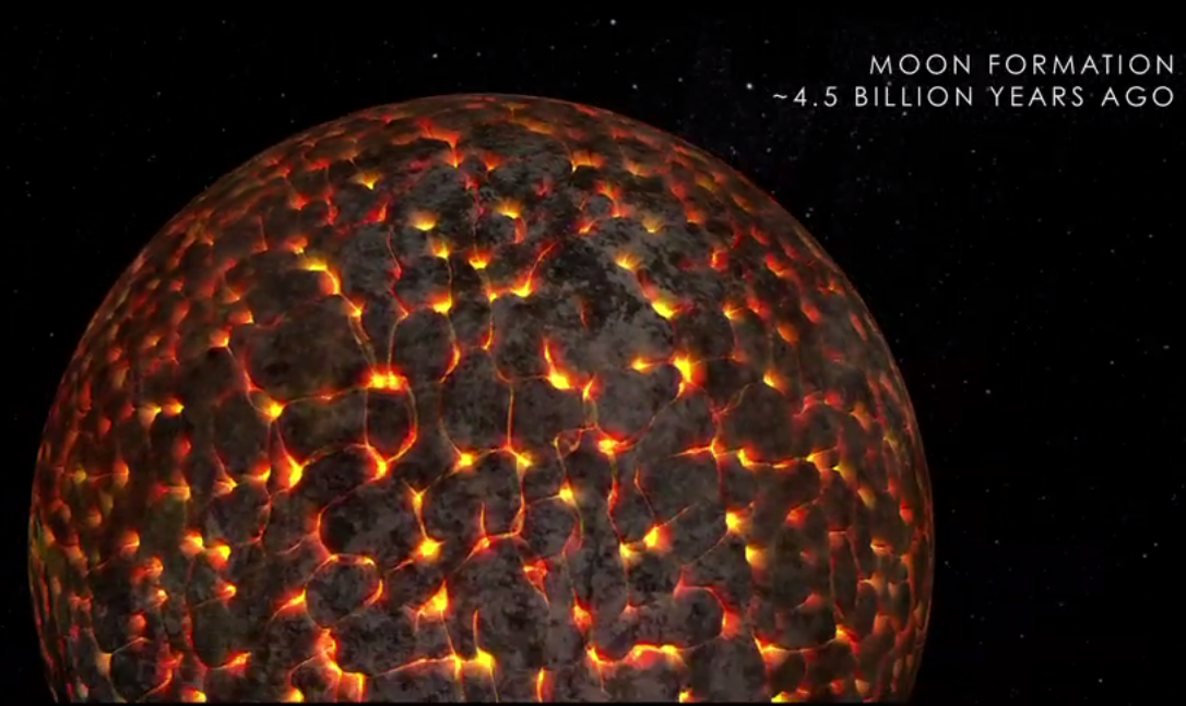 Debris coalesced to form the moon