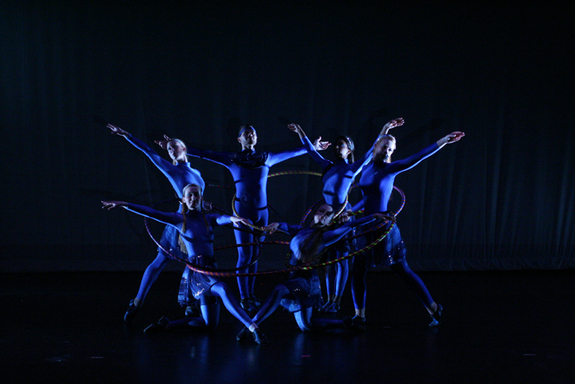 Using hoops, AstroDance dancers present an abstract representation of Black Holes merging.
