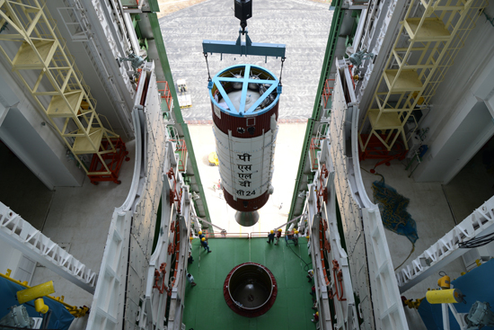Hoisting of PSLV-C24