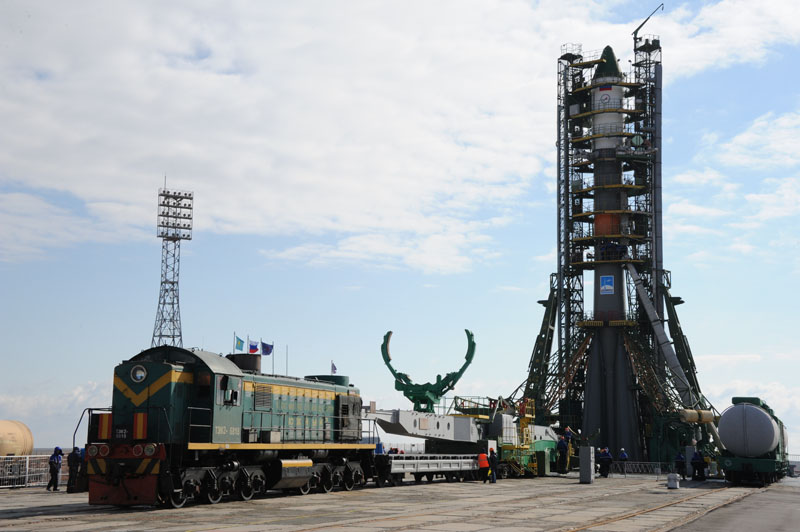 Soyuz Launch Vehicle Rollout with Train
