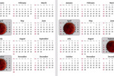 This NASA graphic shows the months with total lunar eclipses between April 2014 and September 2015. This tetrad of total lunar eclipses features eclipses on April 15, Oct. 8, April 4, 2015 and Sept. 28, 2015.