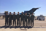 The UCSD team suits up for flight week. From left to right: Joshua Siu, Jose Garcia, Henry Lu, Sam Avery, Semaan Farah, Andrew Beeler, Greta Sharoyan and Victor Hong