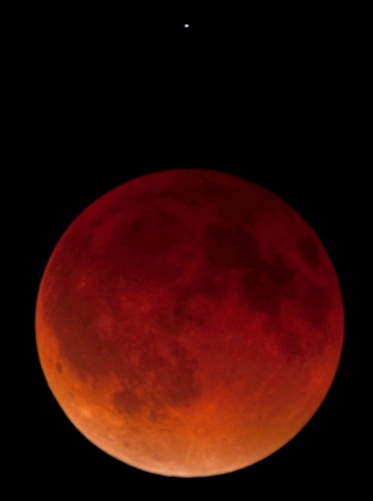 Lunar Eclipse and Spica Seen from Mt. Lemmon, Tucson, Arizona