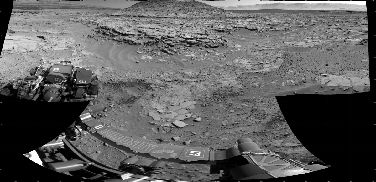 'Mount Remarkable' and Surrounding Outcrops at Mars Rover's Waypoint