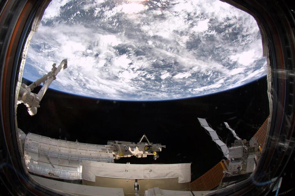 Earth Seen Through the International Space Station's Cupola