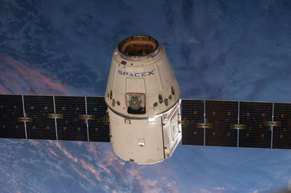 This is one of an extensive series of still photos documenting the arrival and ultimate capture and berthing of the SpaceX Dragon at the International Space Station, as photographed by the Expedition 39 crew members onboard the orbital outpost. The spacecraft was captured by the space station and successfully berthed, following the April 20 arrival.