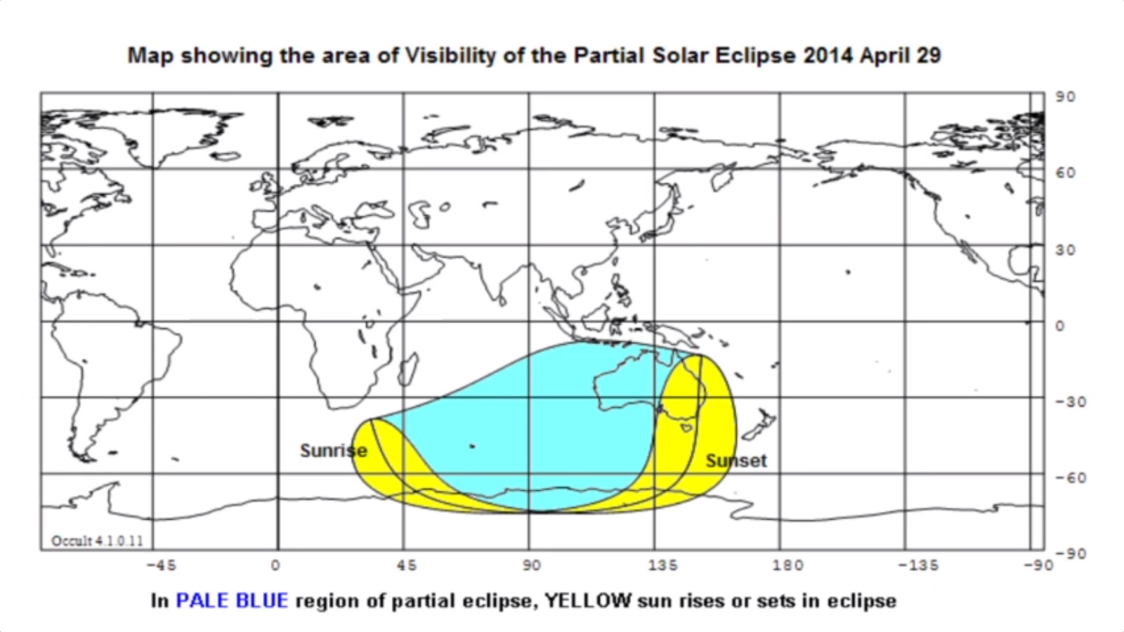 Solar Eclipse Visibility Map: April 29, 2014