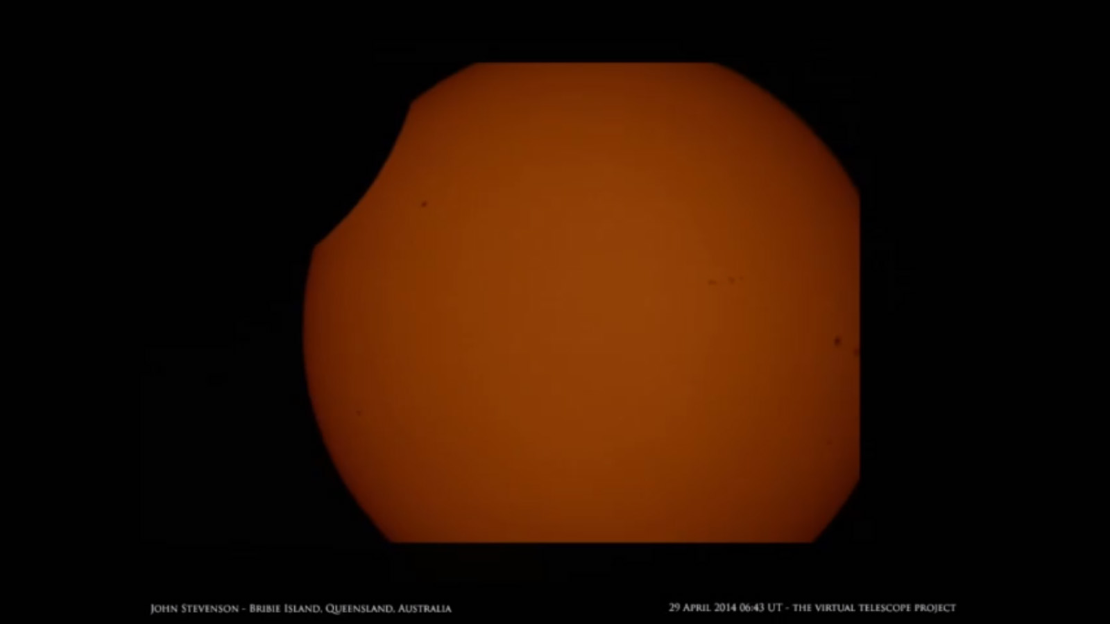 Solar Eclipse and Sunspots: John Stevenson on April 29