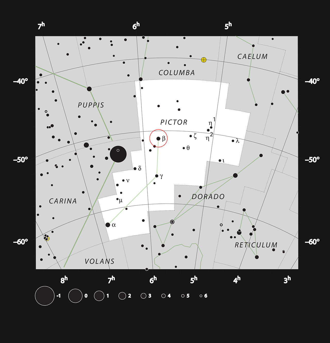 Map of the Sky Around Beta Pictoris