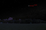 This sky map shows the location of Jupiter near the moon on Sunday, May 4, 2014, as seen in the western sky at 10 p.m. local time from mid-northern latitudes.