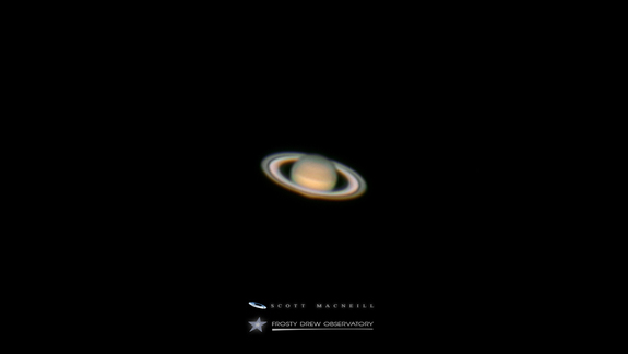 This image of Saturn was taken from Frosty Drew Observatory in Charlestown, Rhode Island by amateur astronomer Scott MacNeill.