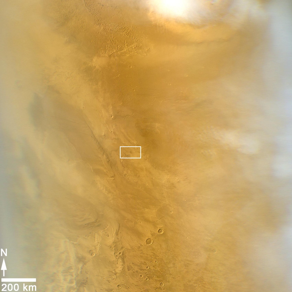 Impact Scar Detected in Mars Weathercam Image