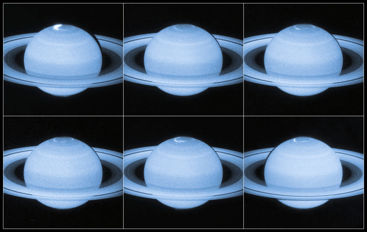 Saturn's Amazing Northern Lights Dance in Hubble Telescope Photos