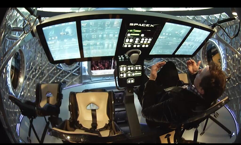 Elon Musk Inside SpaceX's Dragon V2 Spacecraft