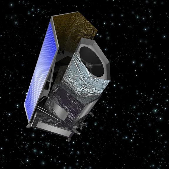 An artist's concept of the ESA's Euclid misssion to study dark energy.