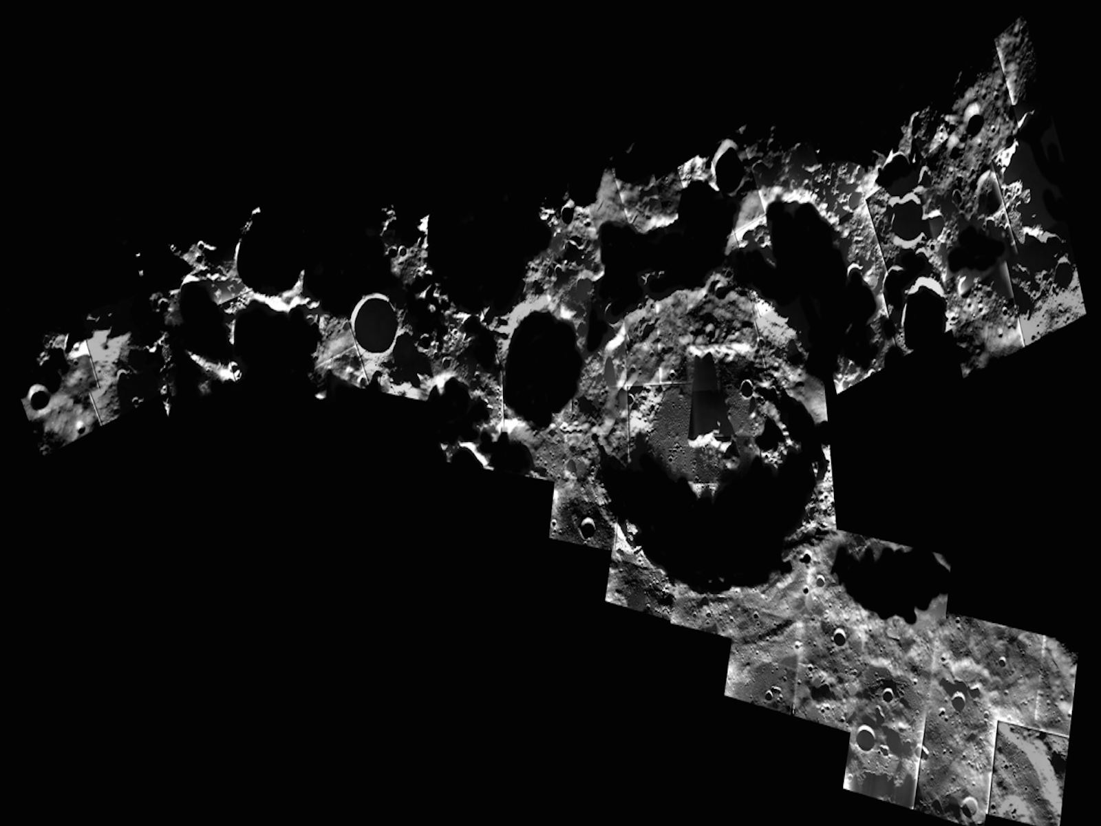 Craters at the Moon’s south pole 1600